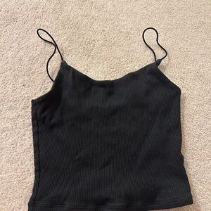 garage black cropped tank top